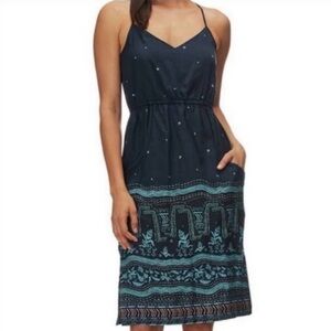 Patagonia Blue Floral Midi Dress Lost Wildflower Dress with Pockets, Medium